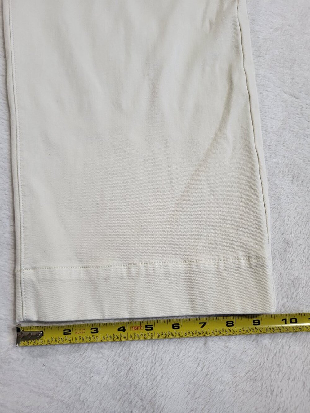 Spanx Stretch Twill Cropped Wide Leg Pants Off White size large - Picture 10 of 13